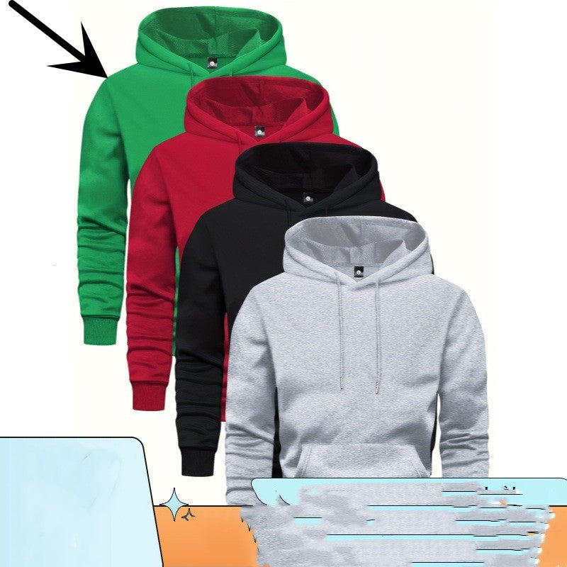 Men's Solid Color Hoodie With Pocket