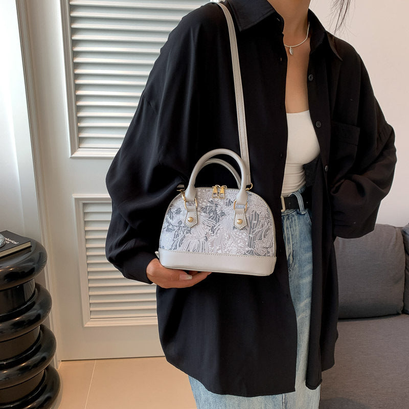 Popular Fashion Pattern Stitching Shoulder Messenger Bag Women's Simple Portable