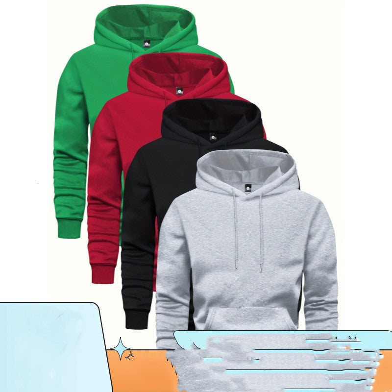 Men's Solid Color Hoodie With Pocket